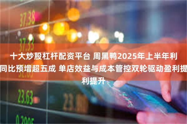 十大炒股杠杆配资平台 周黑鸭2025年上半年利润同比预增超五成 单店效益与成本管控双轮驱动盈利提升